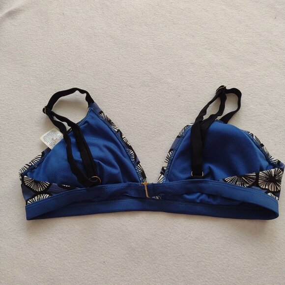 Marimekko For Target Blue & Black Print Triangle Bikini Top L - Picture 8 of 9